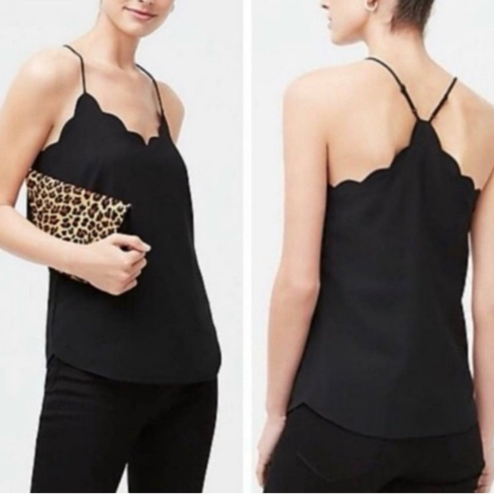 J. Crew Black Scalloped Camisole - NWT